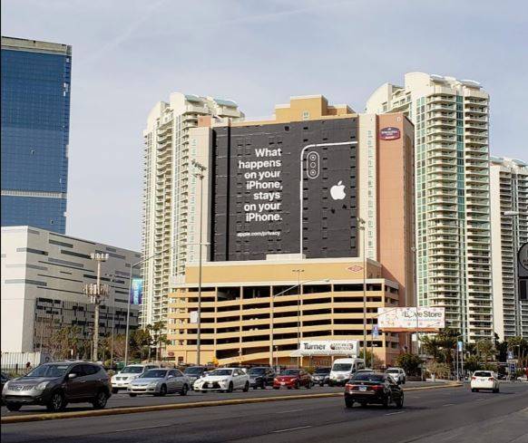 Apple billboard at CES 2019