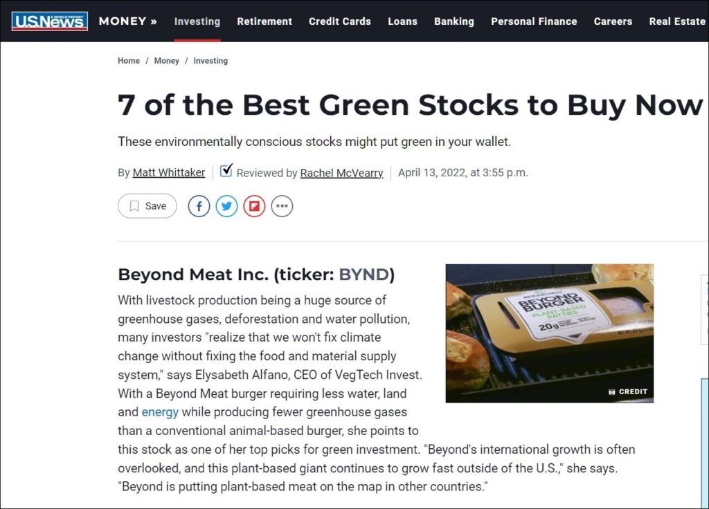 Earth Day vegan etf meat alternatives vegetarian sustainability environment investing