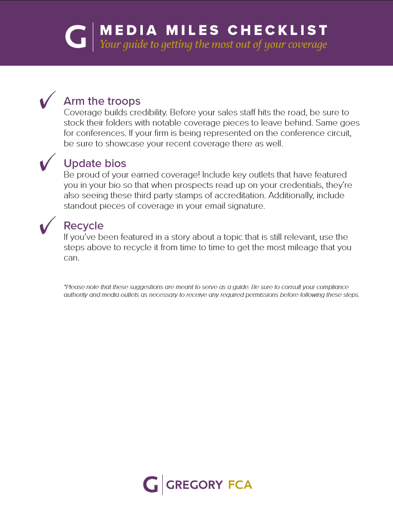 Media Miles Checklist (Page 2)